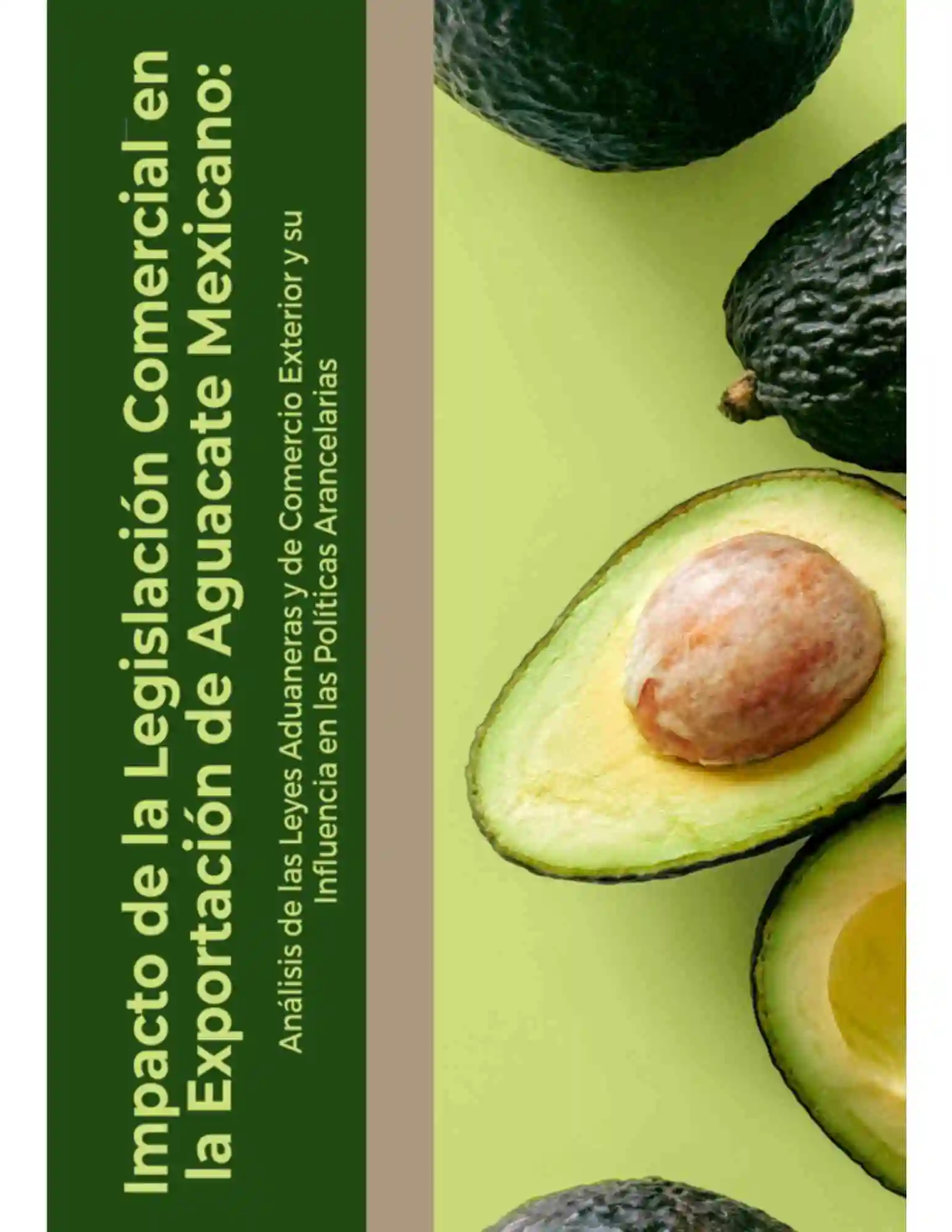 Portada de investigación sobre exportación de aguacate y legislación comercial