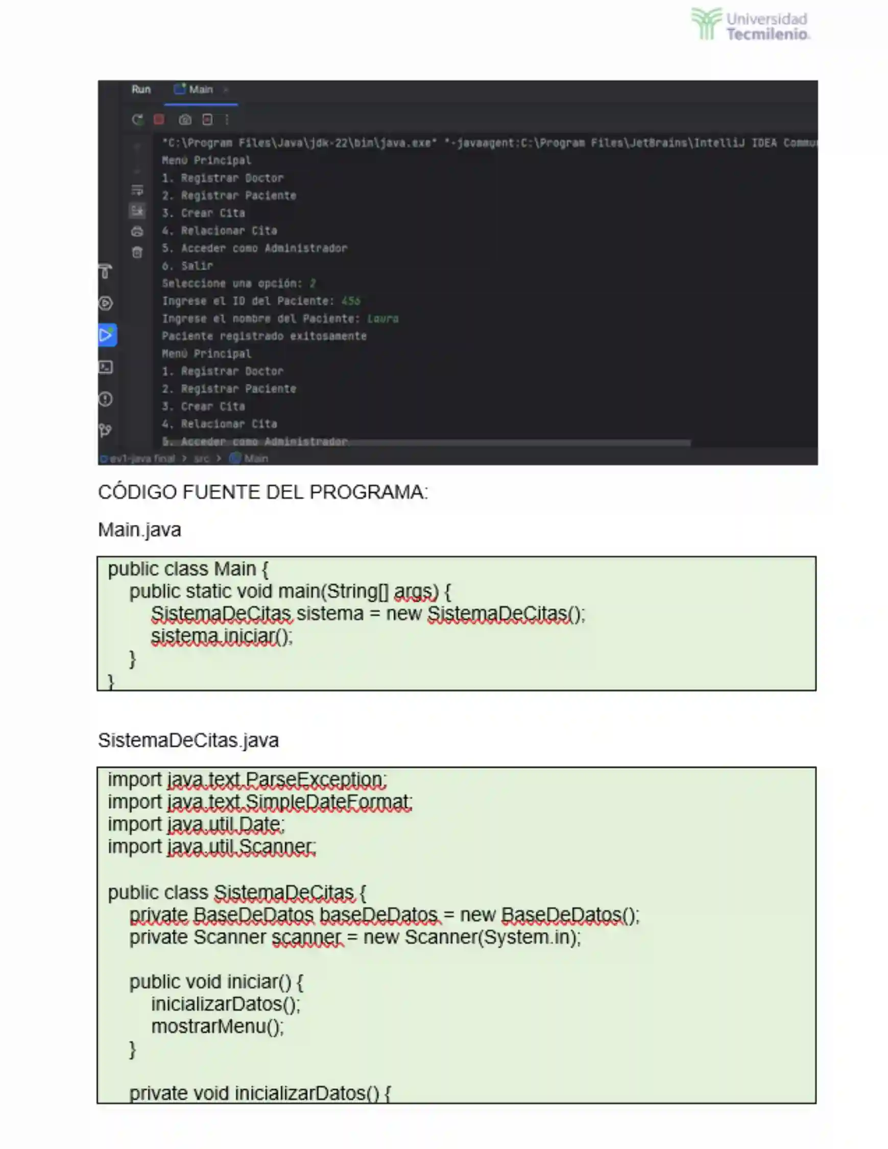 Portada de avance de proyecto en Java con diagrama de flujo, clases y pseudocódigo