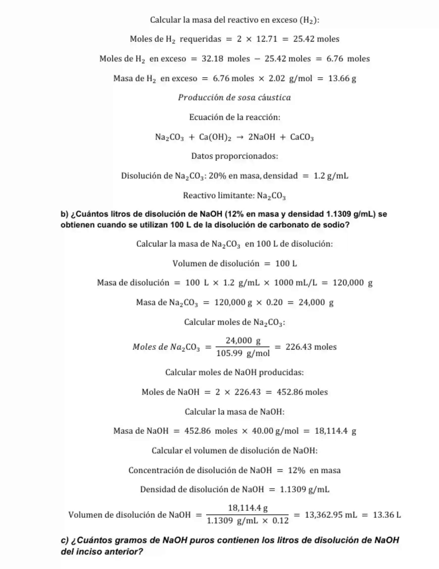 Portada de ejercicios de estequiometría, gases y concentración de soluciones