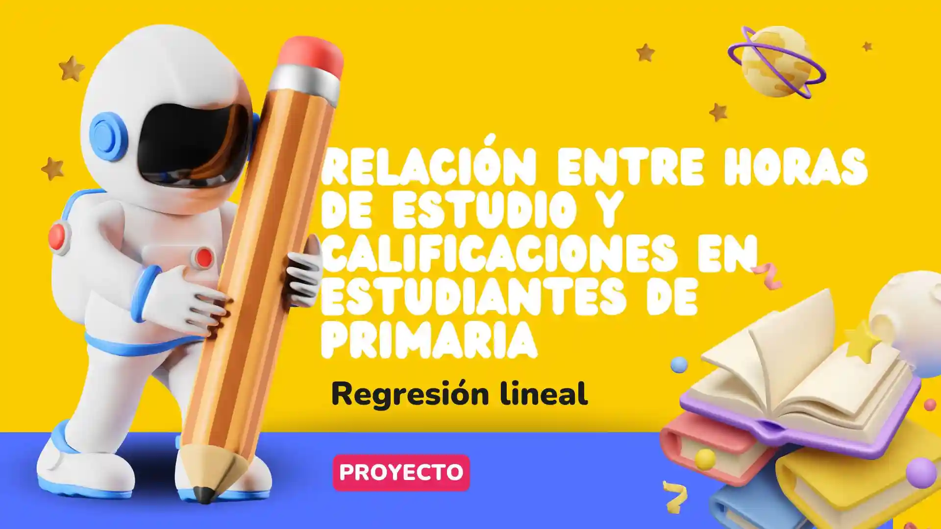 Portada de presentación regresión lineal horas de estudio y calificaciones
